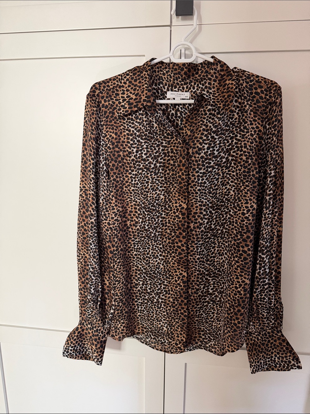 Equipment Leopard-Print Button-Up Blouse